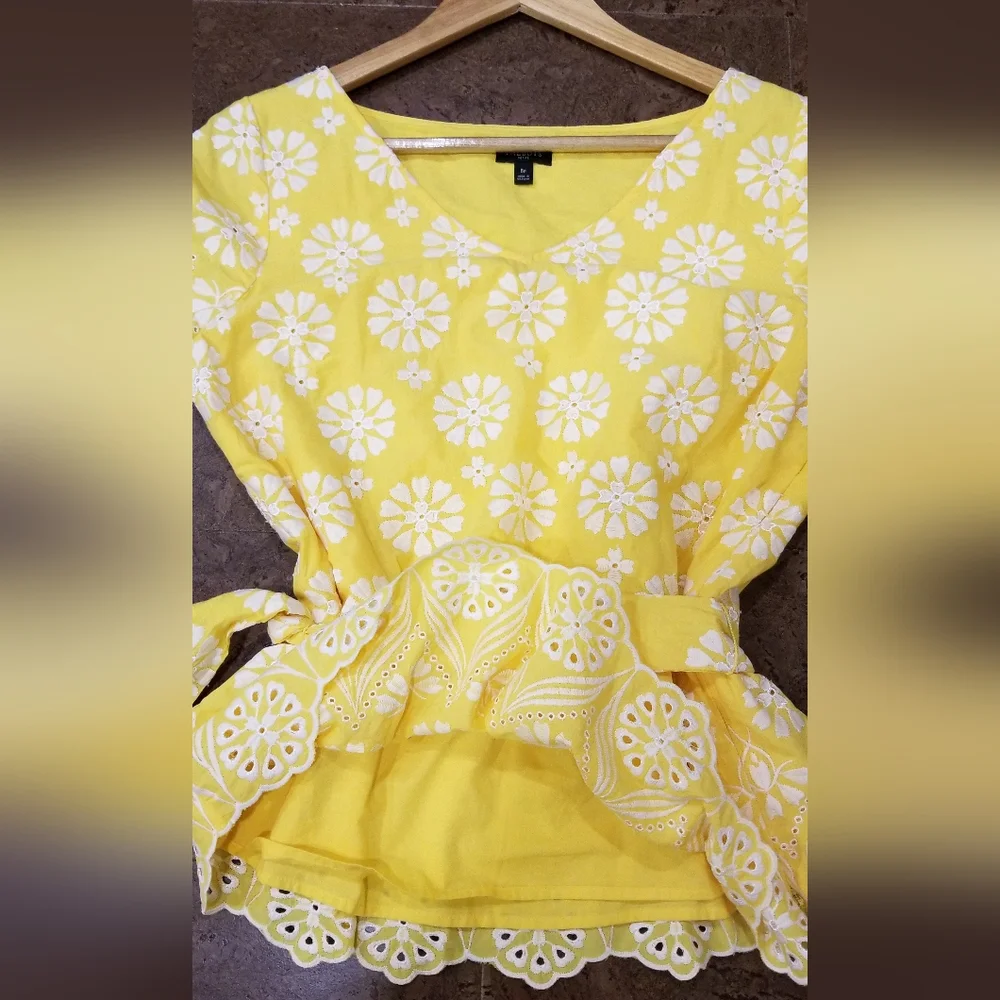 Talbots 8P Yellow Blouse, Lined. - Picture 2 of 2